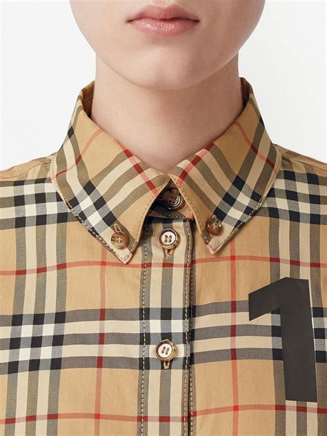 burberry button up women|burberry check button up shirt.